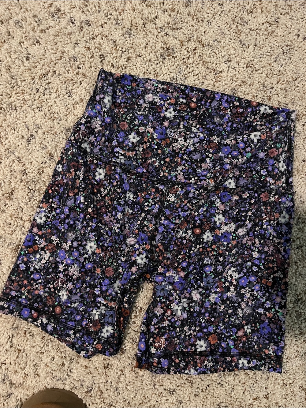 lululemon athletica Purple Floral Print High-Rise Bike Shorts